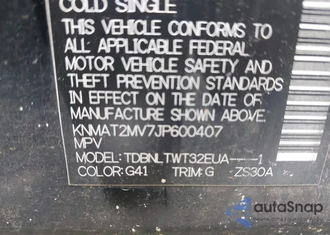 2018 Nissan Rogue Sv из США, поврежденный, VIN KNMAT2MV7JP600407